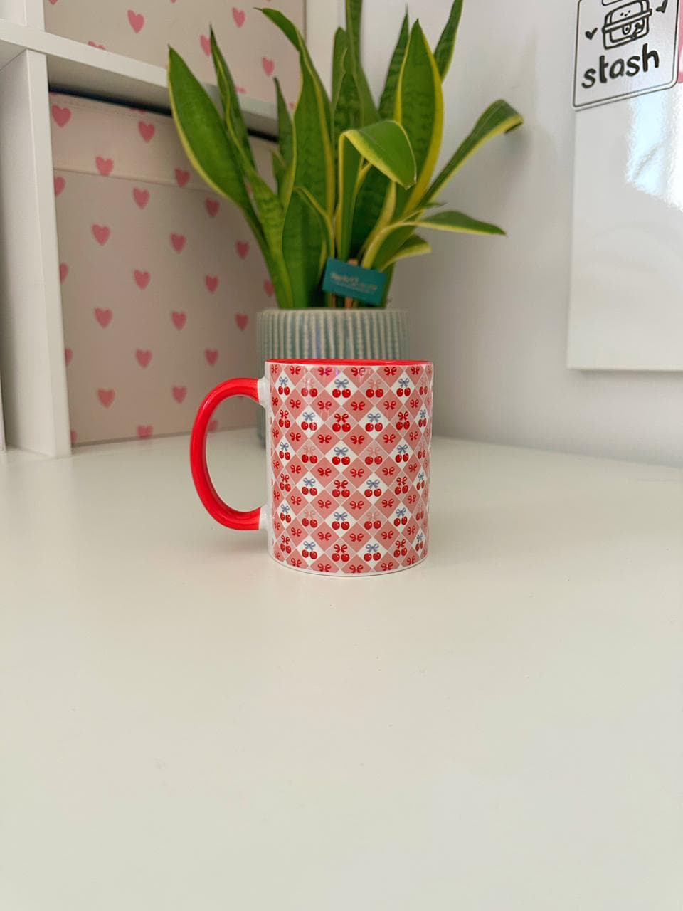 Cherry Check Mug