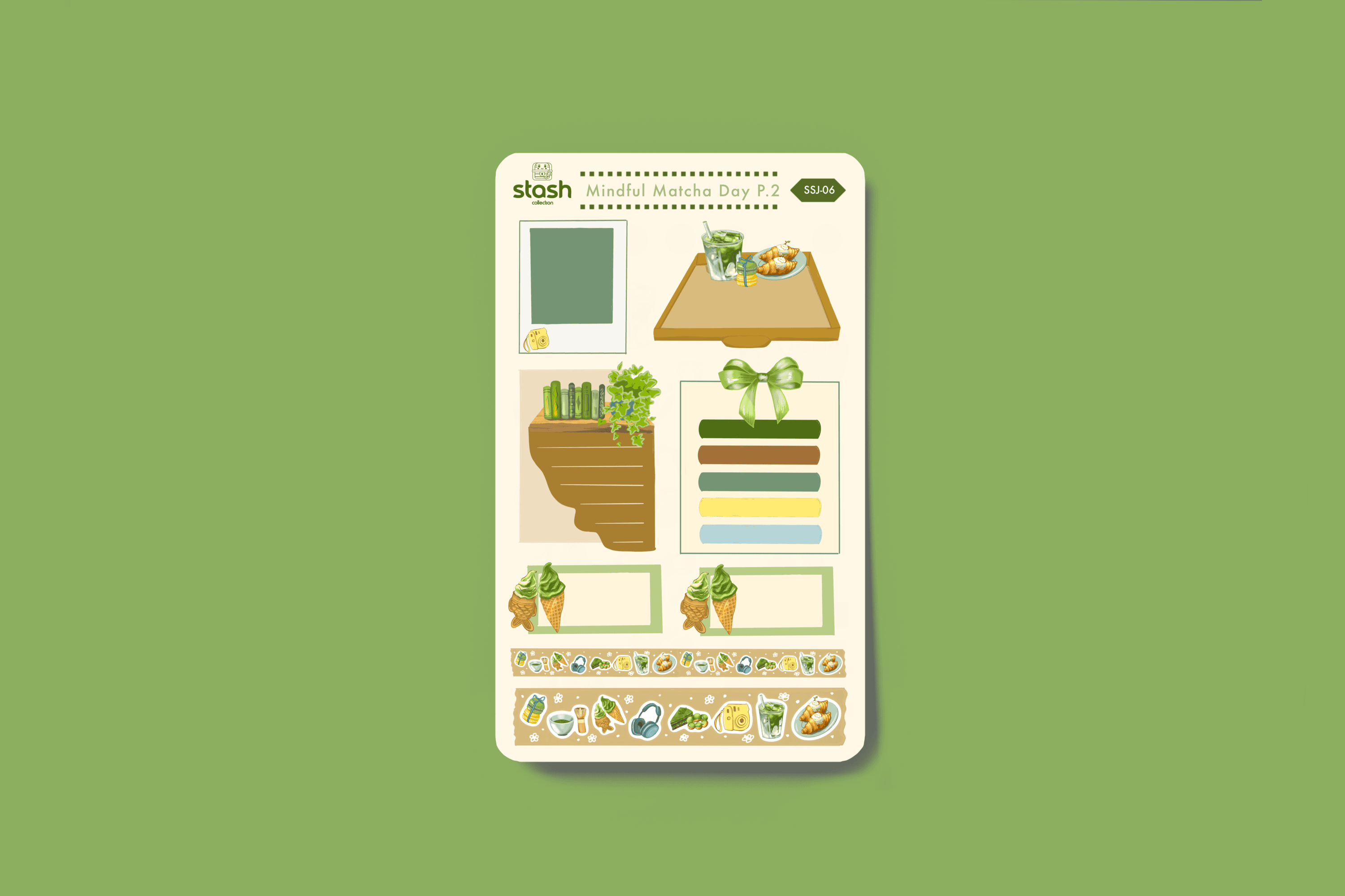Mindful Matcha Day P.2 (Waterproof vinyl sticker sheet)